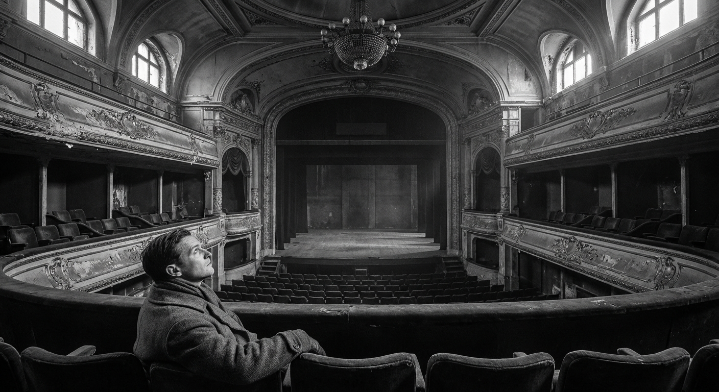 Augustin Fell in the front row of the Bellvue Theatre, Marchmont Street