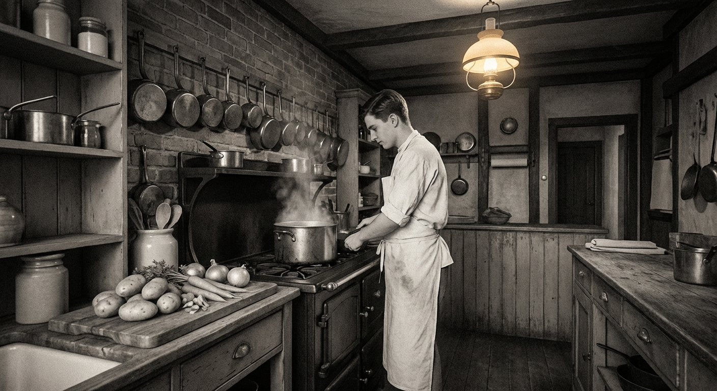 Arlo Kessling in the kitchen of The Thirty-Mile Table, Threadneedle Street