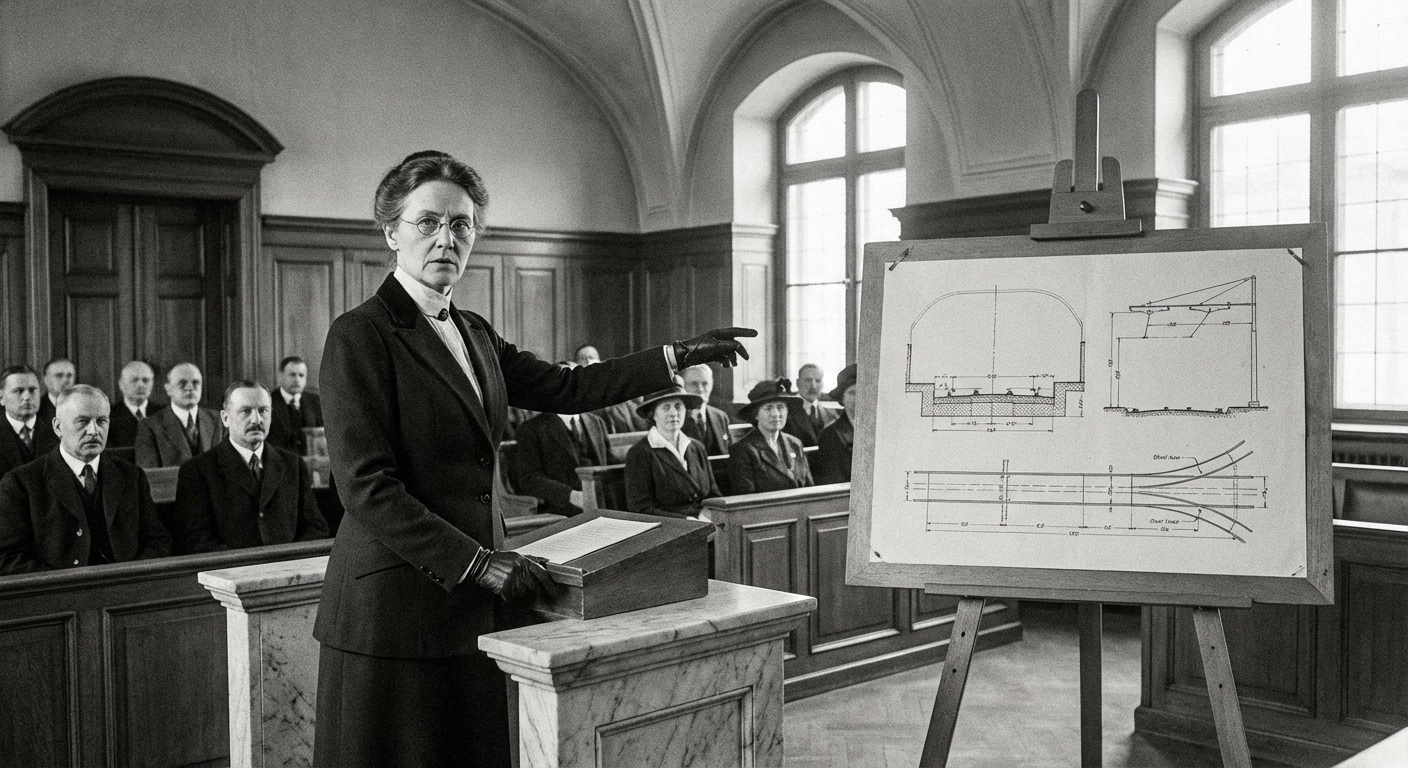 Chief Municipal Engineer Dorothea Kinnear presents her engineering analysis to the Commission