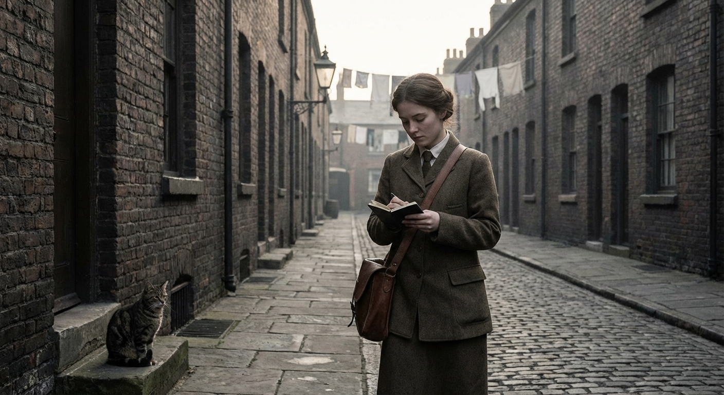 Maisie Hollander sets out from the Docklands Post Office on her first solo round