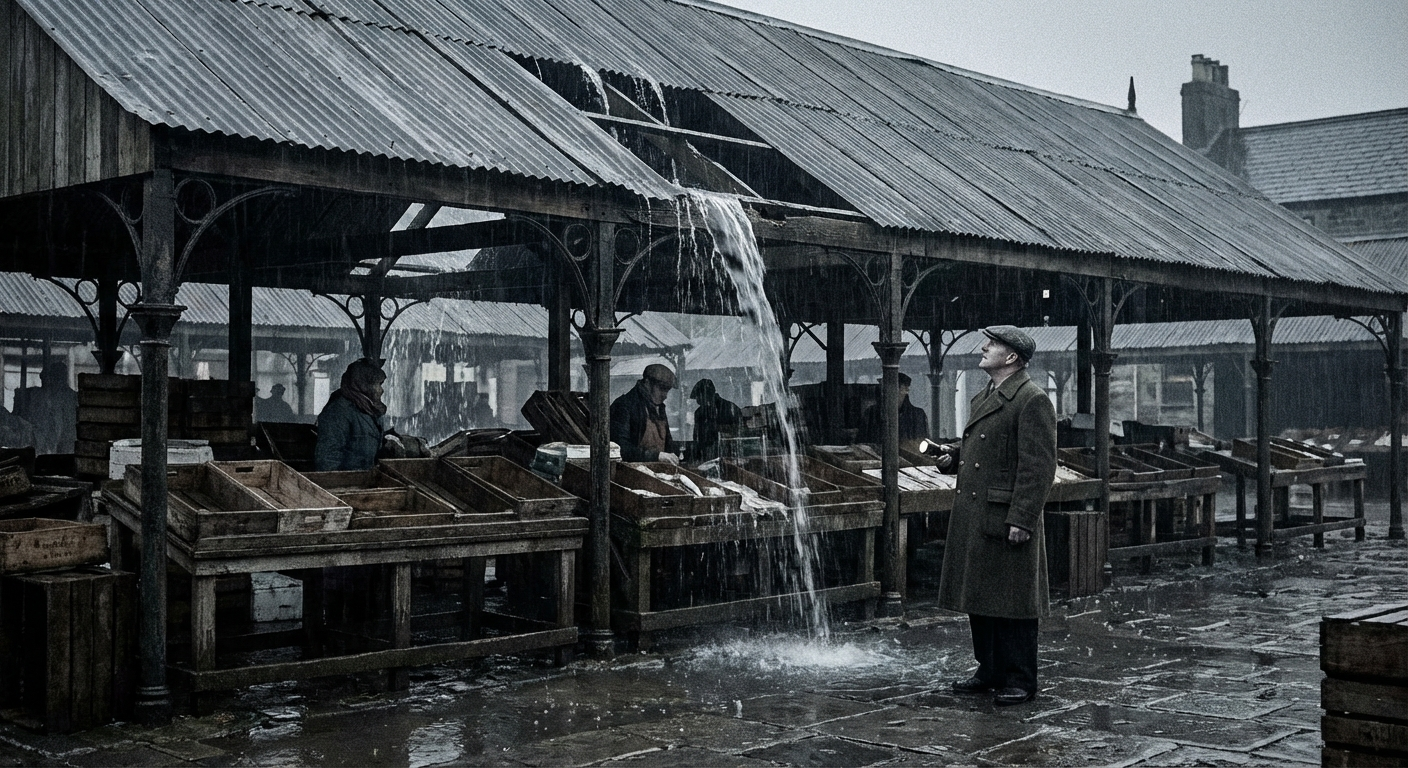 The eastern wing of the Bramblegate Fish Market, where temporary roofing failed under Tuesday's gale-force winds