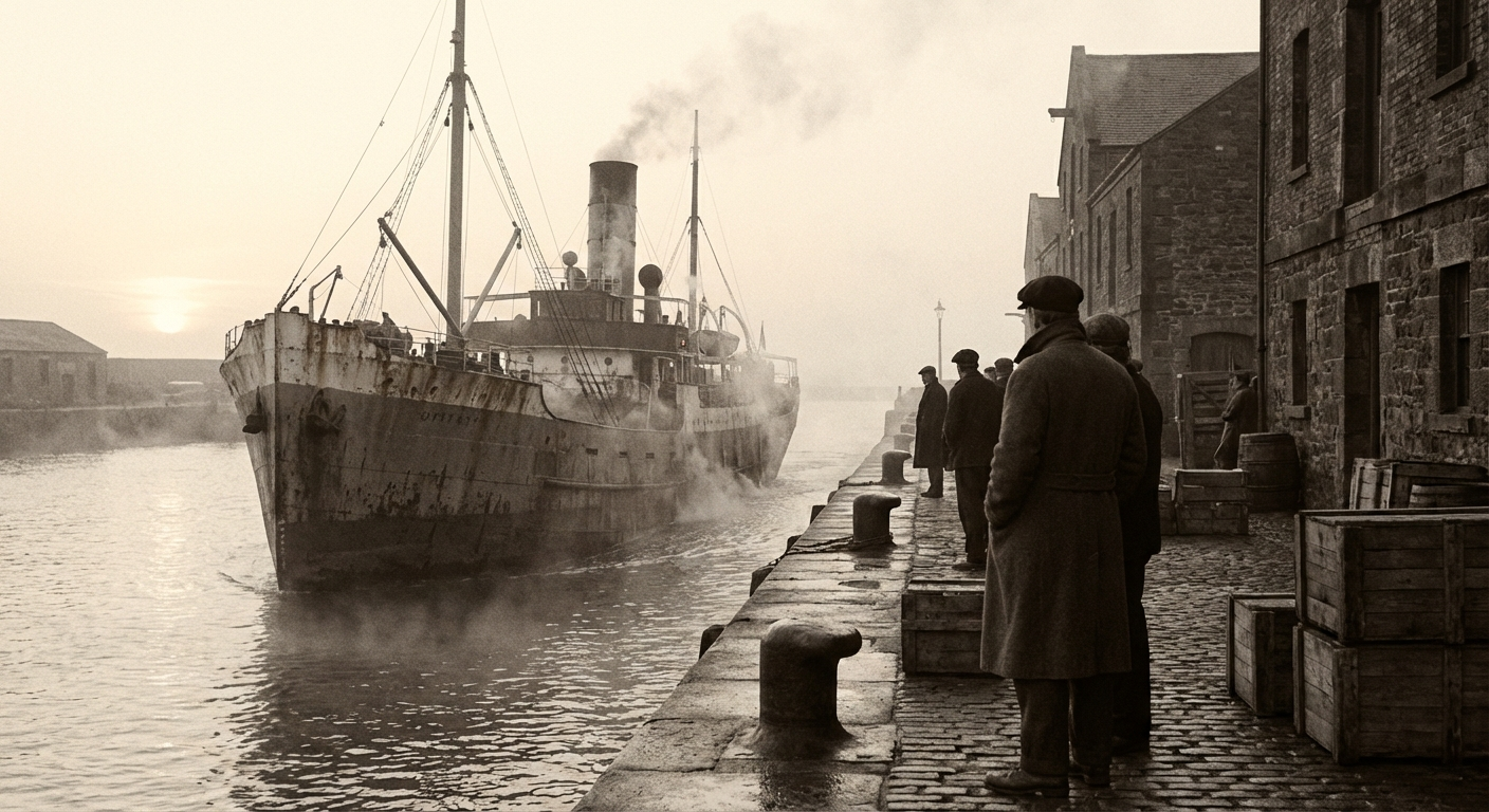 The cargo vessel Aldara arrives at Quay Seven on Thursday morning after a twenty-day passage via the Cape of Sarenne