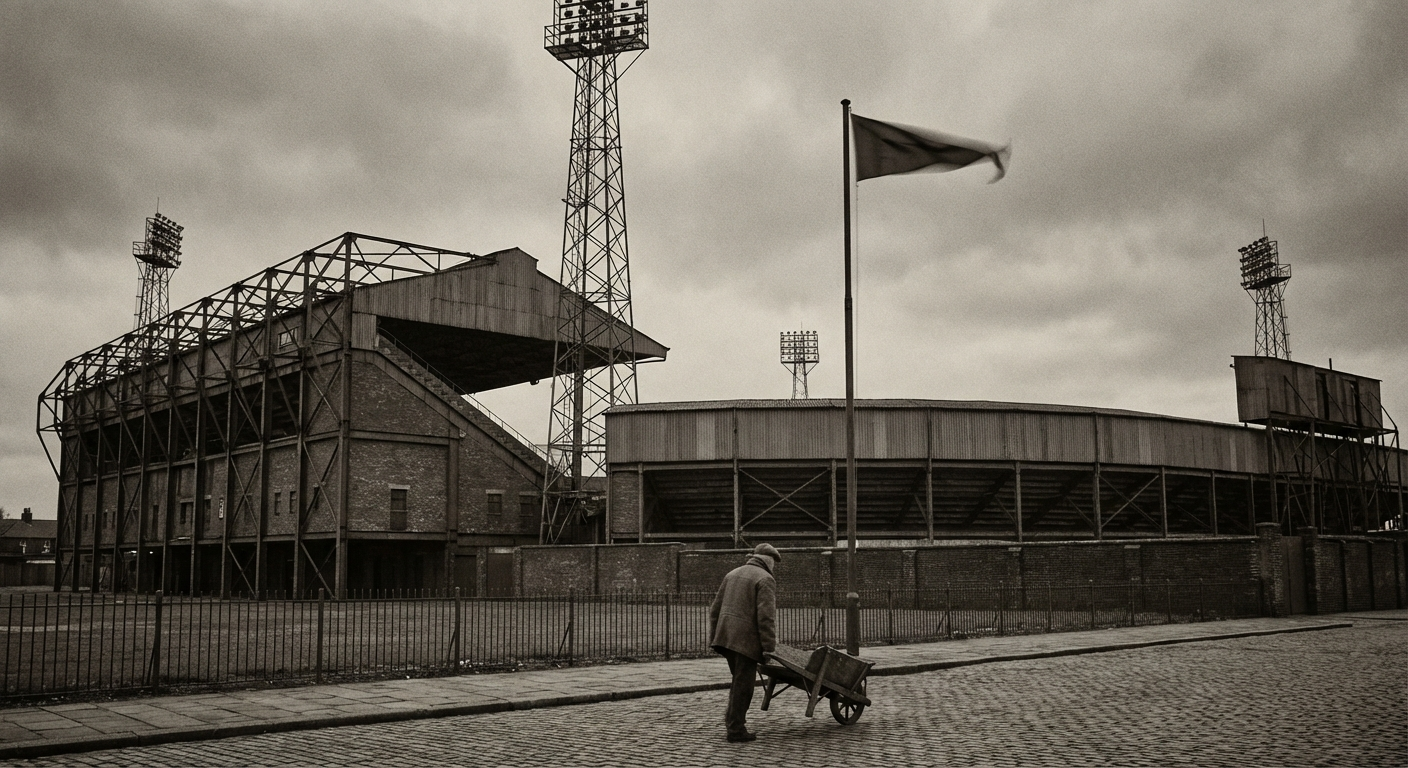 Bridgewater Stadium on Saturday morning — the groundsmen's work is done; forty-eight thousand are expected by three o'clock