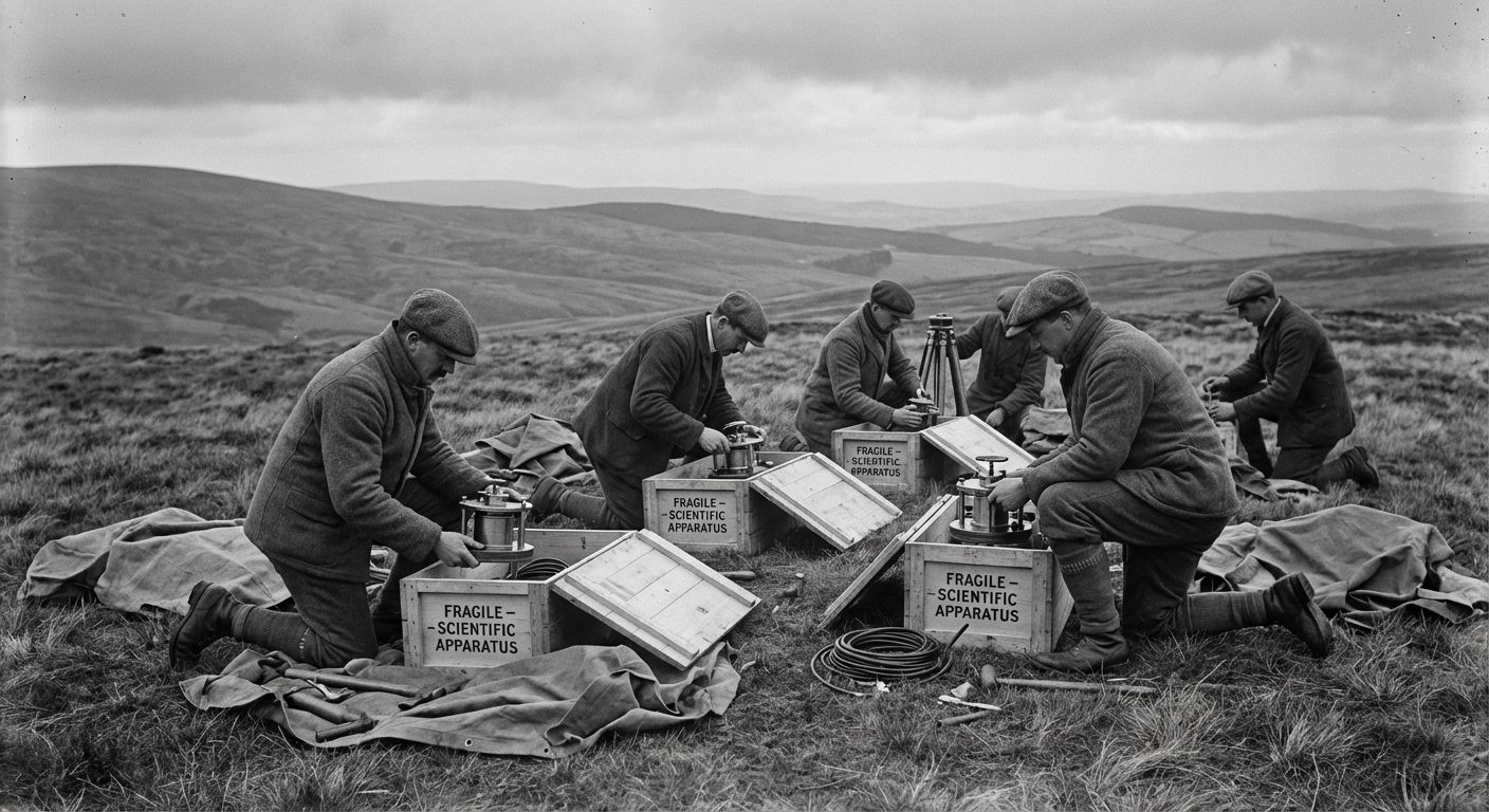 Equipment arrives on the Greymoor ridge — the first permanent scientific installation since the 1950s