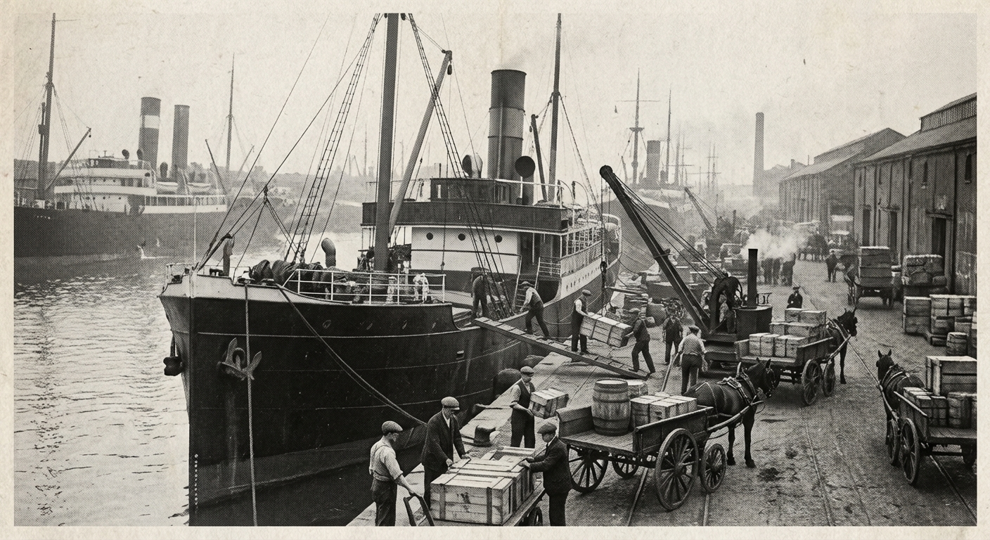 The Kestrel at berth in Thessara's eastern cargo terminal, Wednesday morning