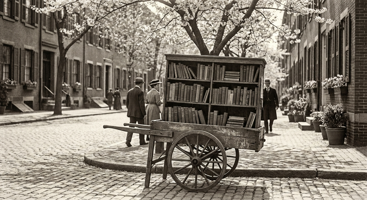 The Cooperage Lane lending library on a Wednesday morning, with its new second shelf