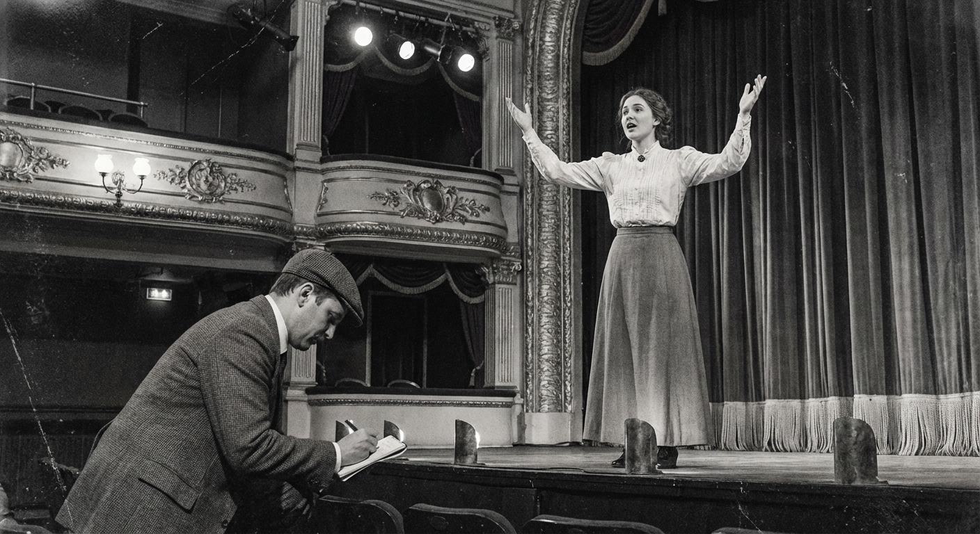 Rehearsals at the Bellvue Theatre, five days before the opening of The Lamplighter's Oath.