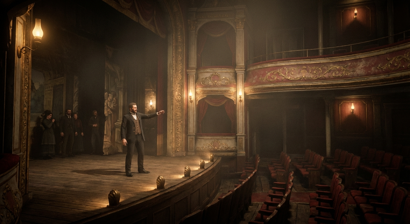 Rehearsals for The Lamplighter's Oath at the Bellvue Theatre