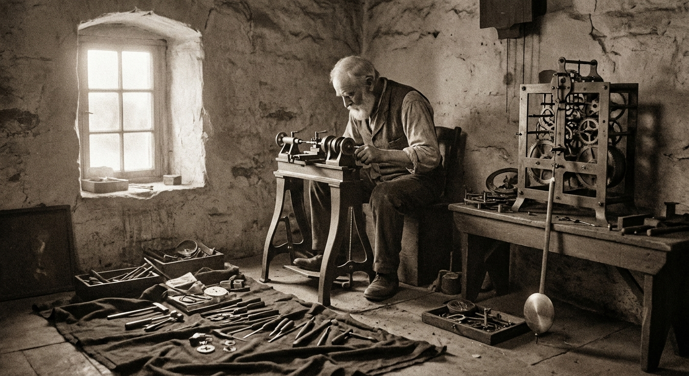 Quirke at work in the Municipal Chamber tower