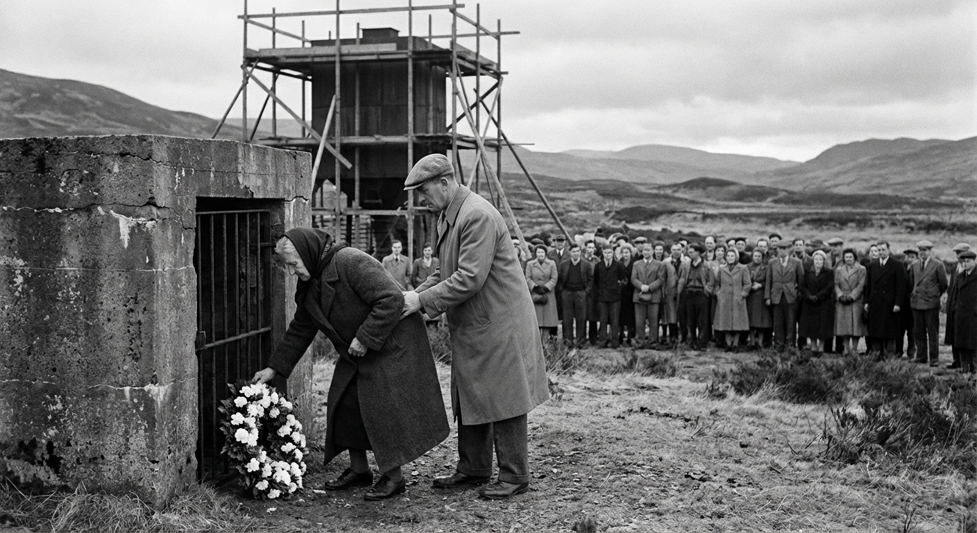 Bess Holloway at the sealed entrance to No. 3 shaft, Dunvale