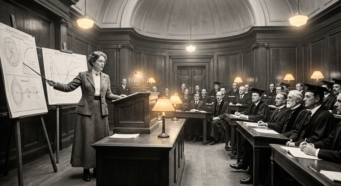 Dr. Odette Collis presents photometric data on the Greymoor phenomenon to the Royal Institute on Tuesday afternoon.