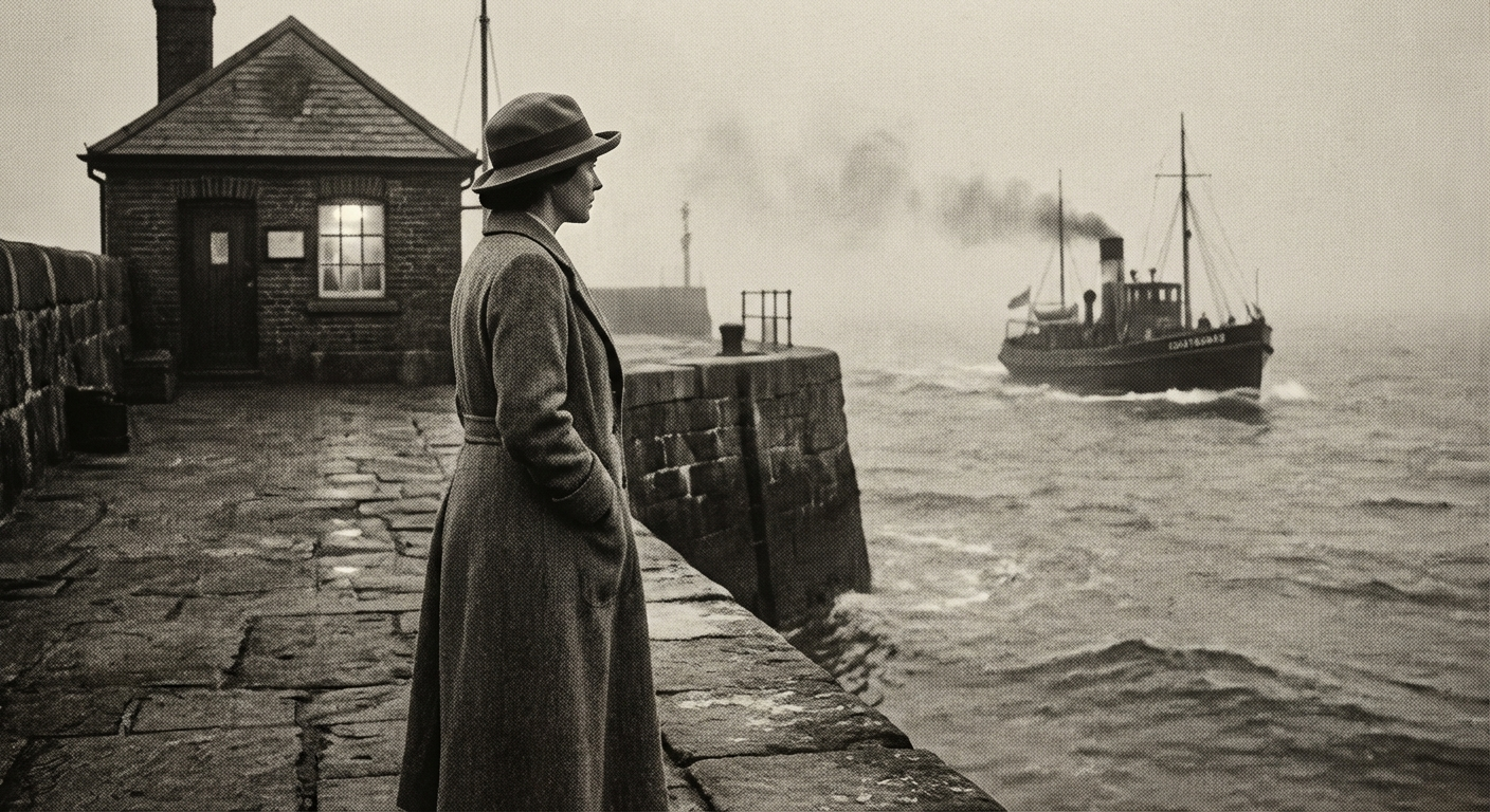 The harbour at dawn on Tuesday. The coastguard cutter Resolute departed at first light to search the outer banks.