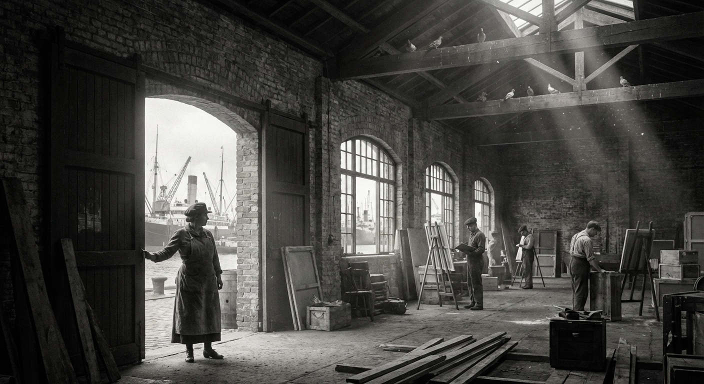 The Telford Granary on lower Harbourfront Parade: fourteen arched windows, a pitched slate roof, and a new future.